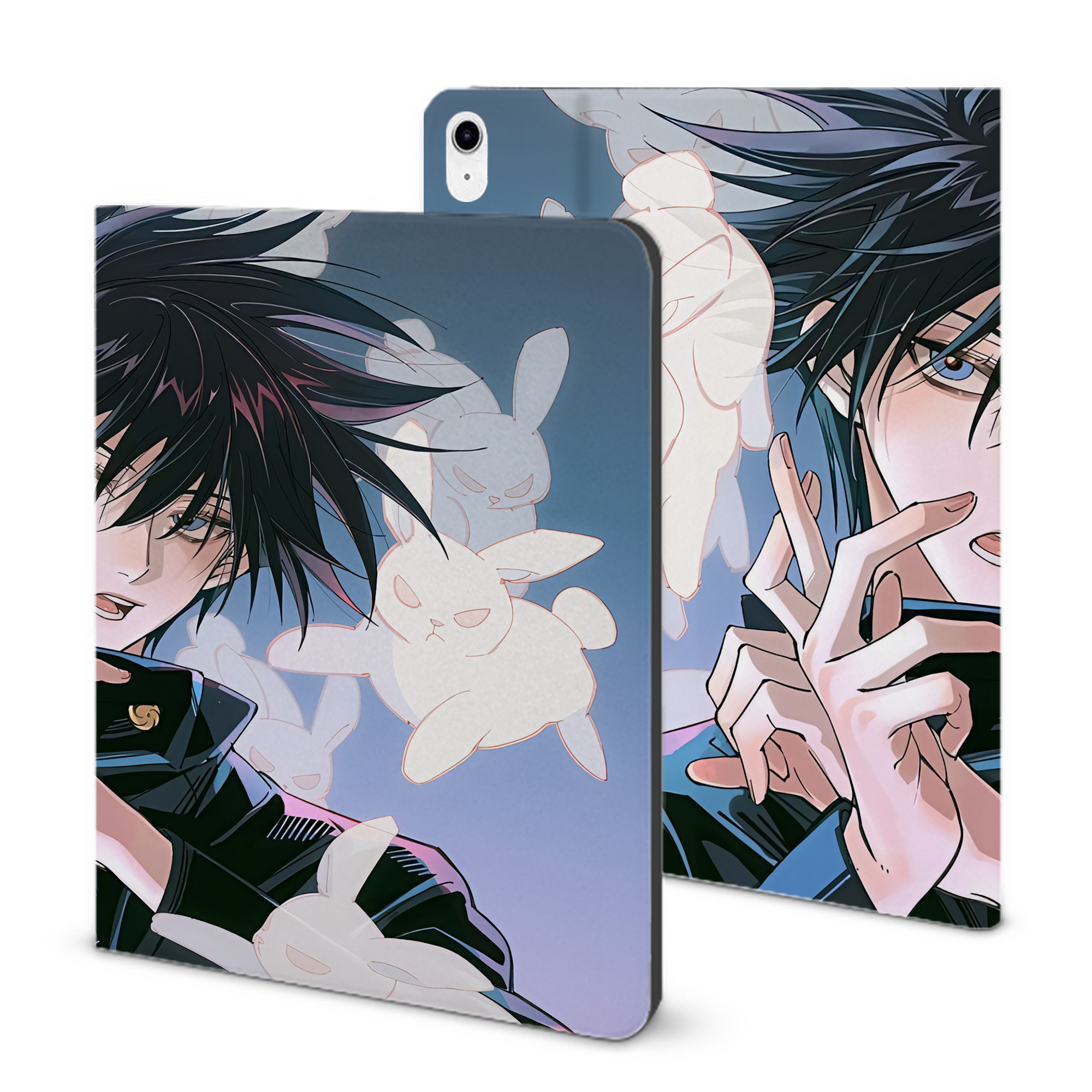 （画像用） 呪術廻戦 Jujutsu Kaisen IPad ケース ブック型 PUレザー TPU 耐衝撃 軽量 薄型 ペン収納なし 全面保護 IPad 各モデル対応